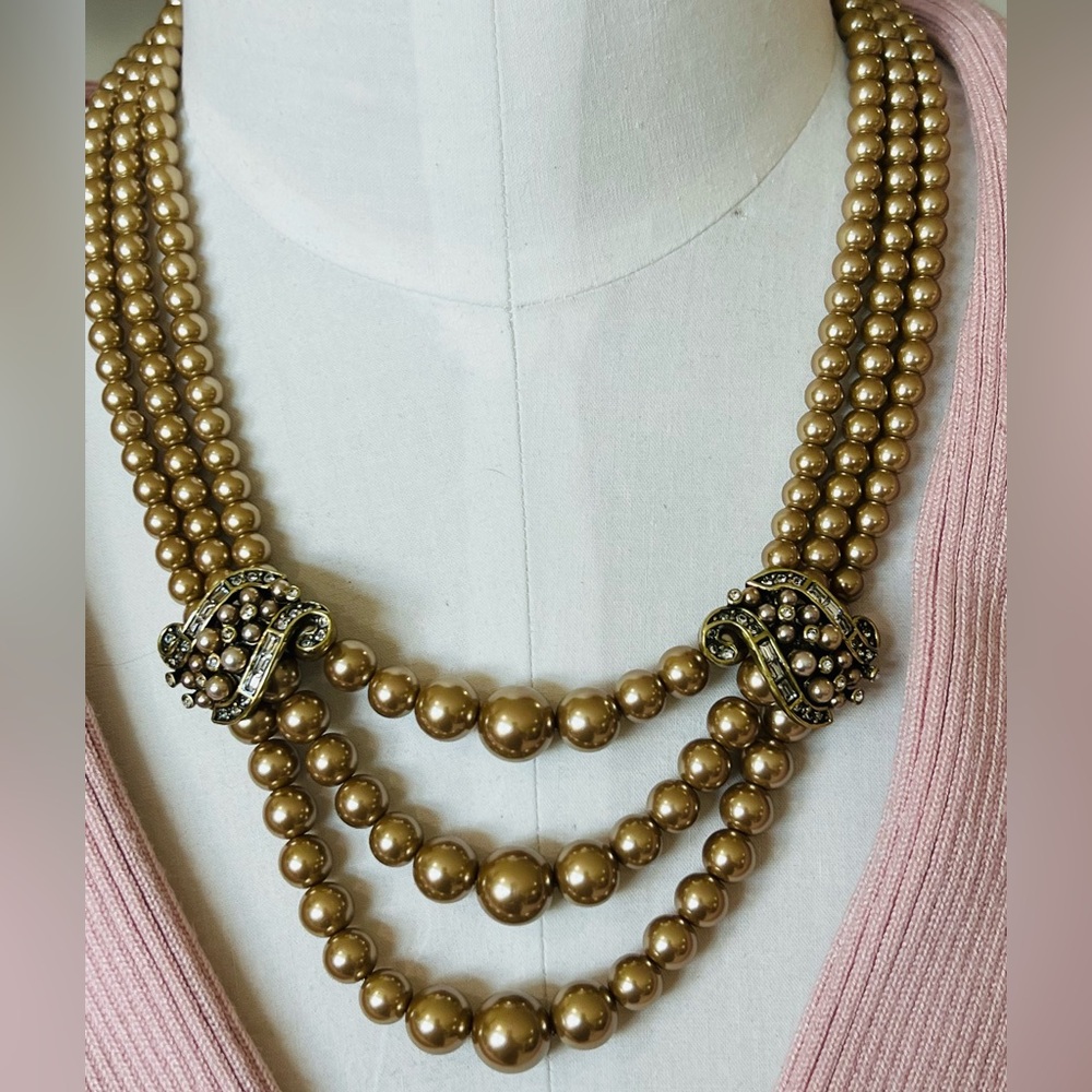 Heidi Daus 🆕 “Return To Grace” mink color Grace Kelly wedding inspired necklace